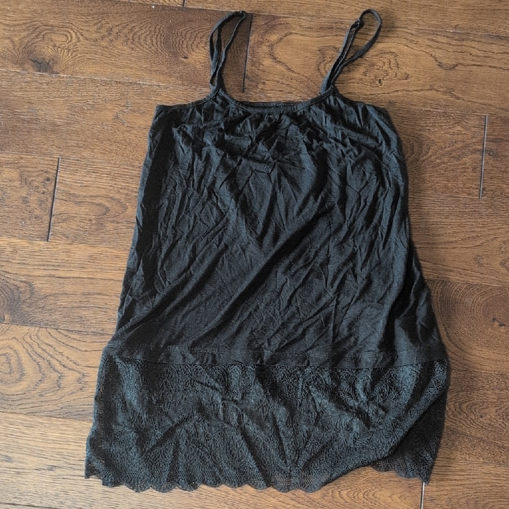 Elegant Black Lace Trim Women's Top
